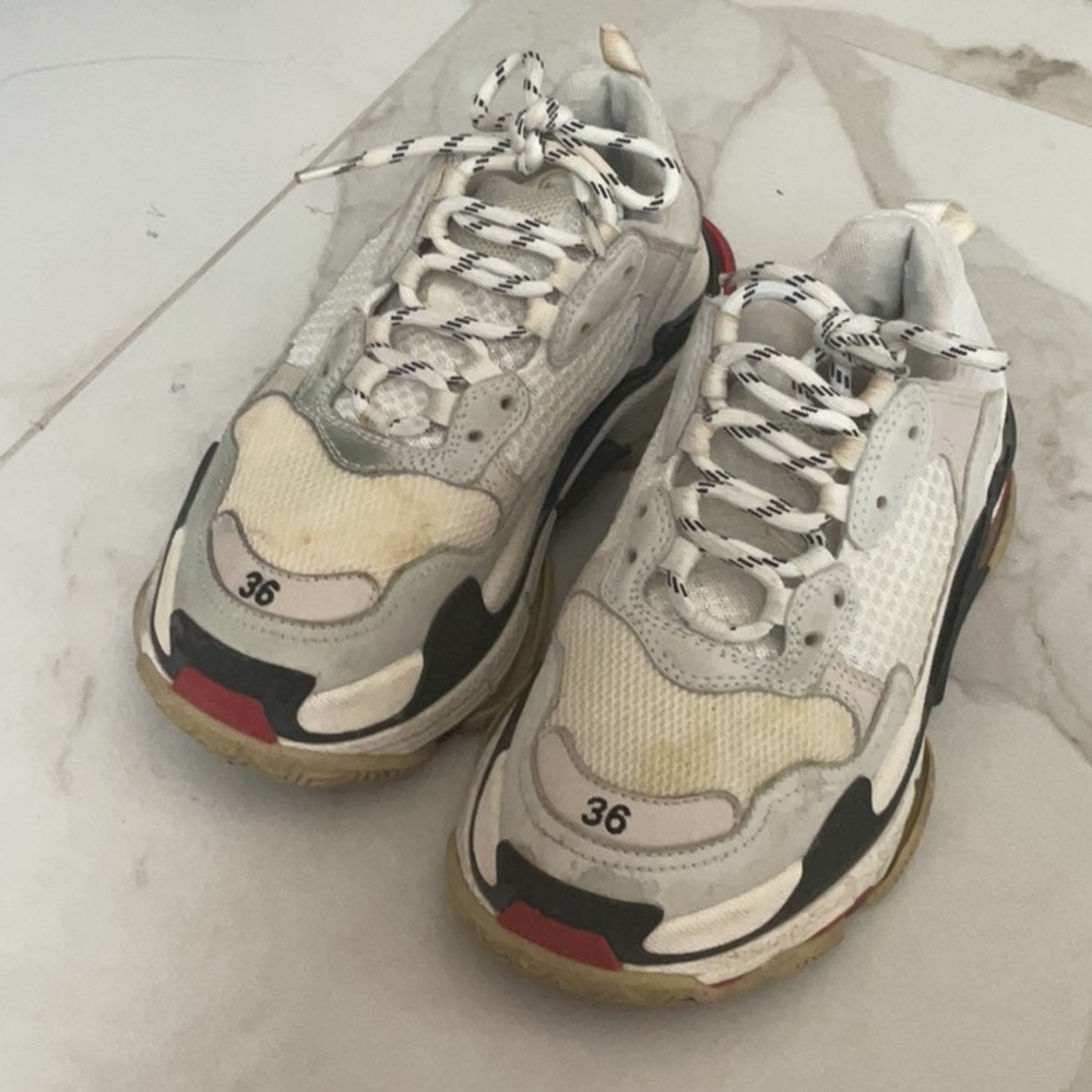 Balenciaga Women's Sneakers - White, Black, Red